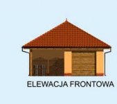 Elewacja projektu G167 z wiatą i pomieszczeniem gospodarczym - 1