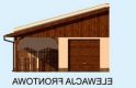 Projekt garażu G169 z wiatą i pomieszczeniem gospodarczym - elewacja 1