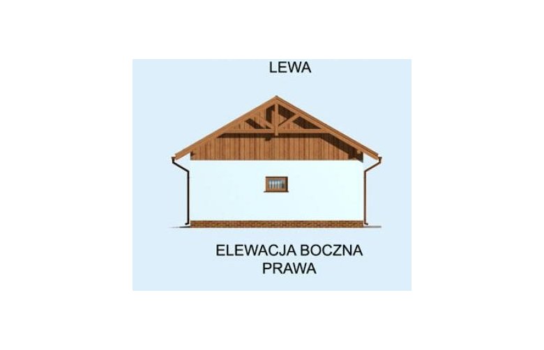 Projekt budynku gospodarczego G174 garaż dwustanowiskowy - elewacja 4