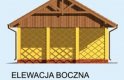 Projekt budynku gospodarczego G178 garaż dwustanowiskowy z wiatą ową - elewacja 4