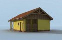 Projekt budynku gospodarczego G178 garaż dwustanowiskowy z wiatą ową - wizualizacja 3
