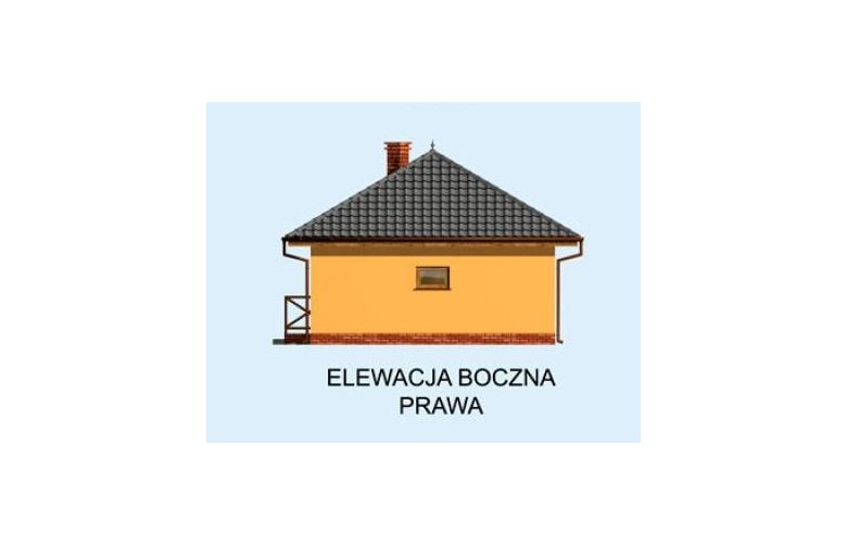 Projekt budynku gospodarczego G183 garaż jednostanowiskowy z wędzarnikiem - elewacja 4