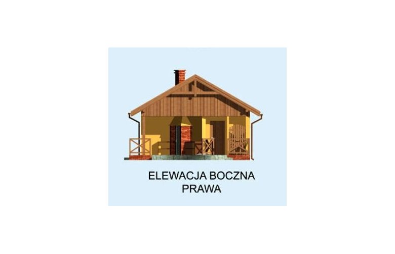 Projekt budynku gospodarczego G185 garaż dwustanowiskowy z wędzarnikiem - elewacja 4