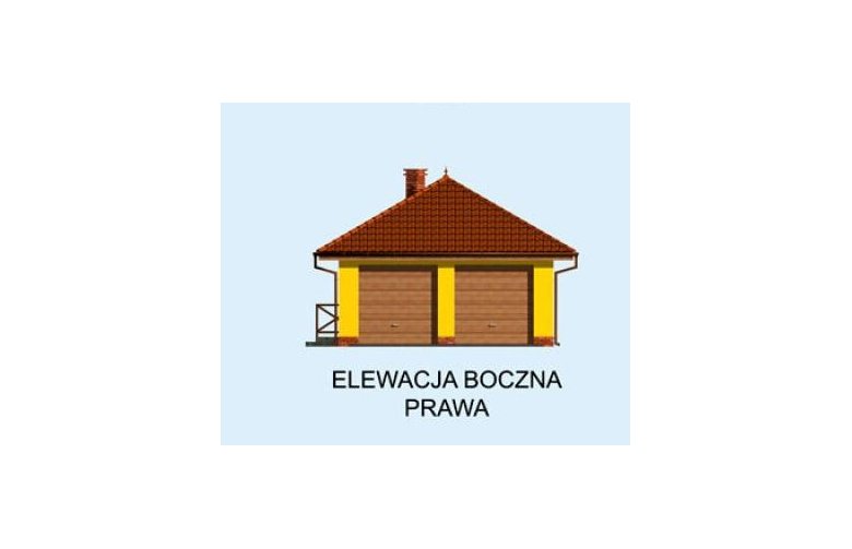 Projekt budynku gospodarczego G189 garaż dwustanowiskowy z werandą - elewacja 4