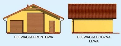 Elewacja projektu G196 garaż dwustanowiskowy - 1