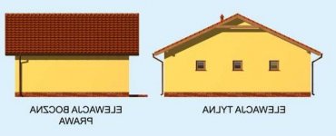 Elewacja projektu G196 garaż dwustanowiskowy - 2 - wersja lustrzana