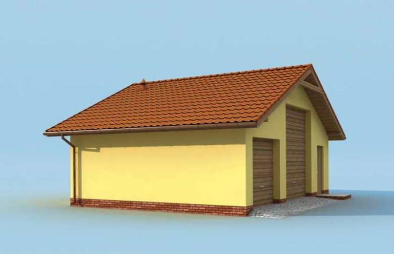 Projekt budynku gospodarczego G196 garaż dwustanowiskowy