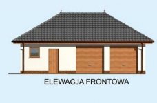 Elewacja projektu G195 garaż dwustanowiskowy z pomieszczeniami gospodarczymi - 1