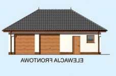 Elewacja projektu G195 garaż dwustanowiskowy z pomieszczeniami gospodarczymi - 1 - wersja lustrzana