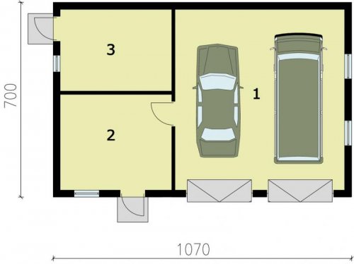 PRZYZIEMIE G195 garaż dwustanowiskowy z pomieszczeniami gospodarczymi