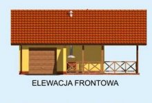 Elewacja projektu G194 garaż jednostanowiskowy z werandą i piwnicą - 1