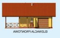 Projekt budynku gospodarczego G194 garaż jednostanowiskowy z werandą i piwnicą - elewacja 1