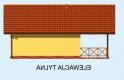 Projekt budynku gospodarczego G194 garaż jednostanowiskowy z werandą i piwnicą - elewacja 2