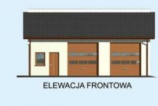 Elewacja projektu G198 garaż dwustanowiskowy z pomieszczeniem gospodarczym - 1