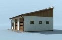 Projekt budynku gospodarczego G198 garaż dwustanowiskowy z pomieszczeniem gospodarczym - wizualizacja 1