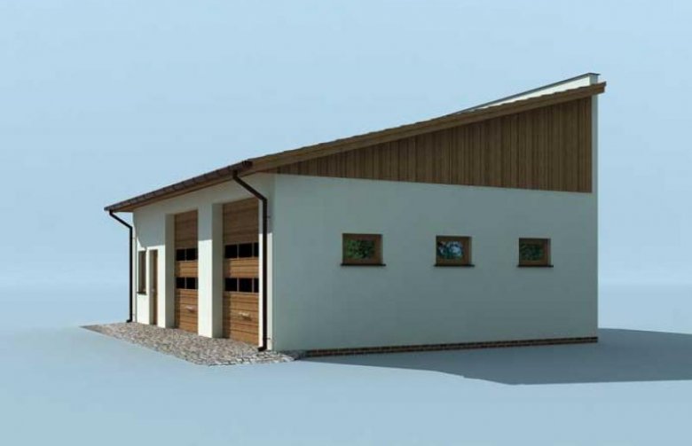 Projekt budynku gospodarczego G198 garaż dwustanowiskowy z pomieszczeniem gospodarczym