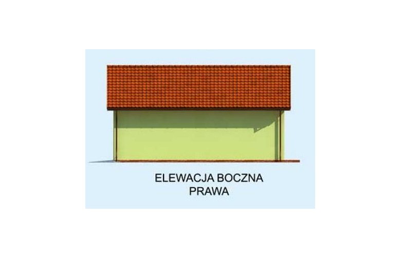 Projekt budynku gospodarczego G200 garaż dwustanowiskowy z pomieszczeniem gospodarczym - elewacja 4