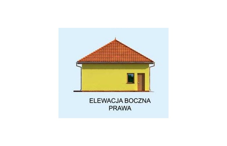 Projekt budynku gospodarczego G202 garaż dwustanowiskowy z pomieszczeniami gospodarczymi - elewacja 4