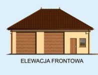 Elewacja projektu Budynek gospodarczy G199 dwustanowiskowy z pomieszczeniem gospodarczym - 1