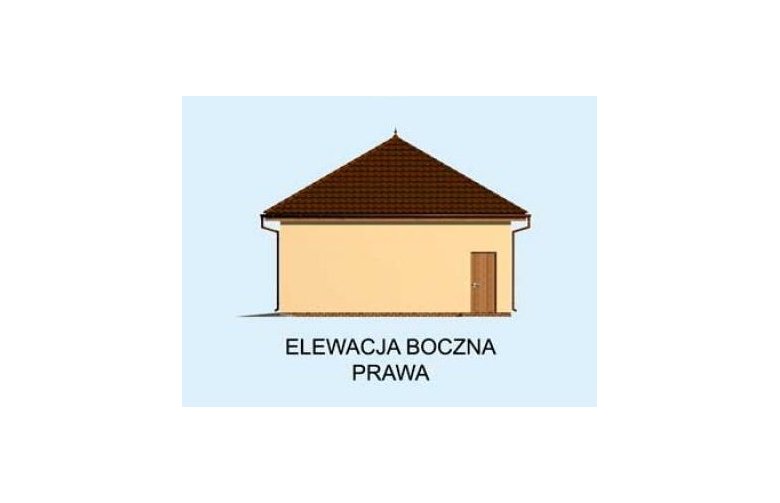 Projekt domu jednorodzinnego Budynek gospodarczy G199 dwustanowiskowy z pomieszczeniem gospodarczym - elewacja 4