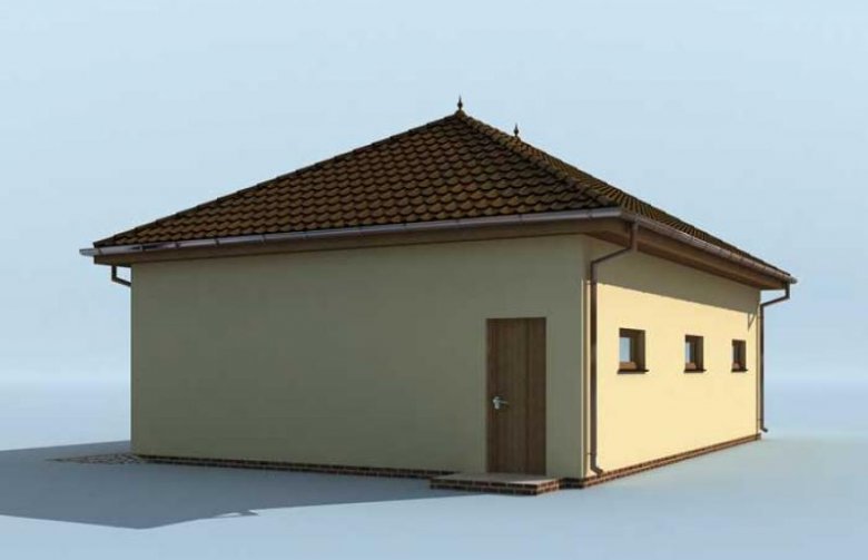 Projekt domu jednorodzinnego Budynek gospodarczy G199 dwustanowiskowy z pomieszczeniem gospodarczym