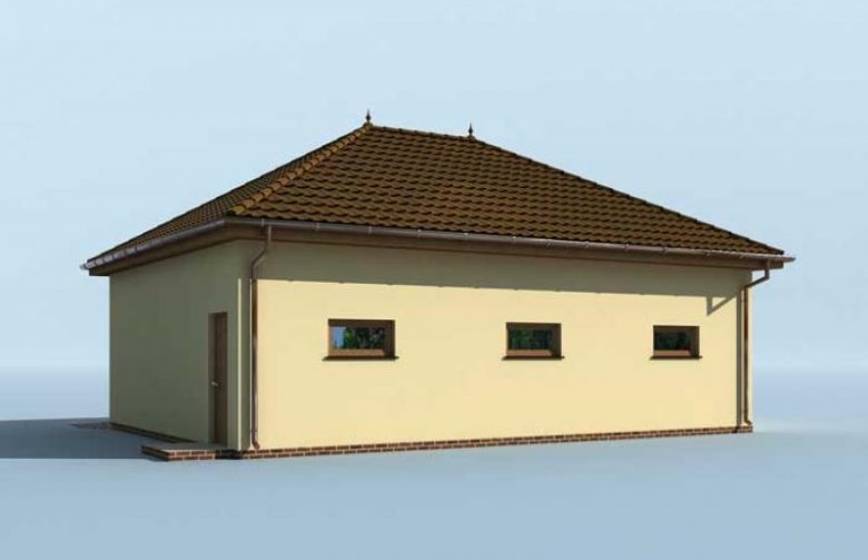 Projekt domu jednorodzinnego Budynek gospodarczy G199 dwustanowiskowy z pomieszczeniem gospodarczym