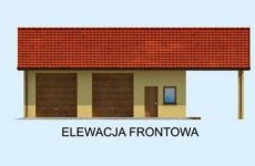 Elewacja projektu G210 garaż dwustanowiskowy z pomieszczeniami gospodarczymi i wiatą - 1