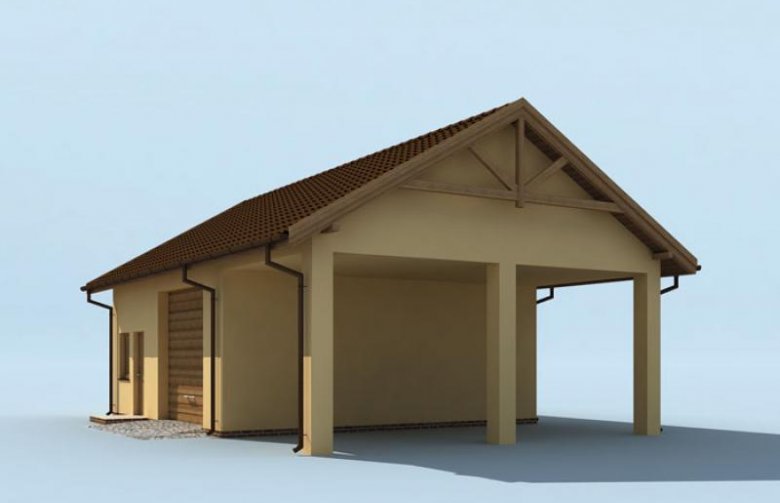 Projekt budynku gospodarczego G213 garaż dwustanowiskowy z pomieszczeniami gospodarczymi