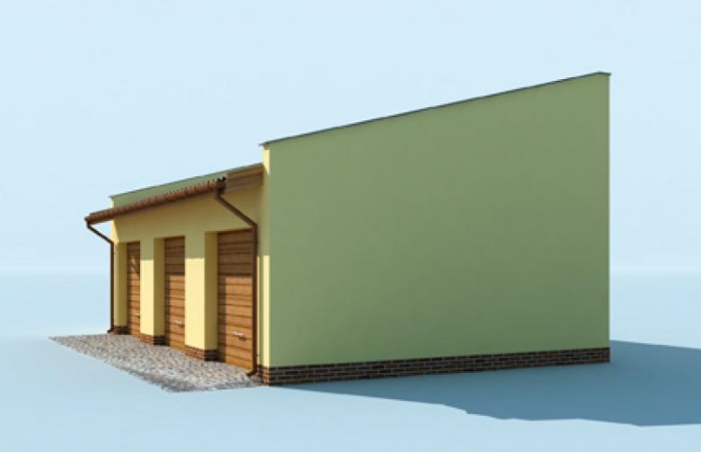 Projekt budynku gospodarczego G215 garaż trzystanowiskowy