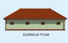 Elewacja projektu G218 garaż trzystanowiskowy z pomieszczeniami gospodarczymi - 2