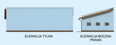 Elewacja projektu G219 garaż trzystanowiskowy z pomieszczeniem gospodarczym - 2