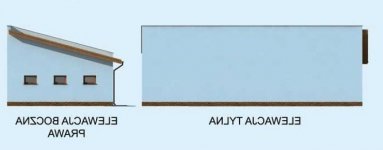 Elewacja projektu G219 garaż trzystanowiskowy z pomieszczeniem gospodarczym - 2 - wersja lustrzana