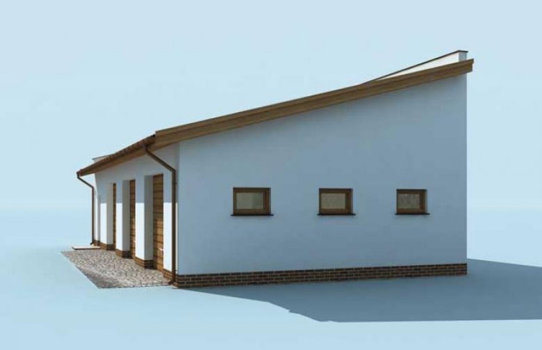 Projekt budynku gospodarczego G219 garaż trzystanowiskowy z pomieszczeniem gospodarczym