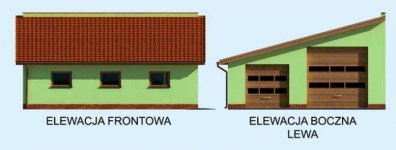 Elewacja projektu G220 garaż dwustanowiskowy - 1