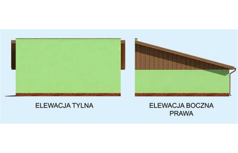 Projekt budynku gospodarczego G220 garaż dwustanowiskowy - elewacja 2