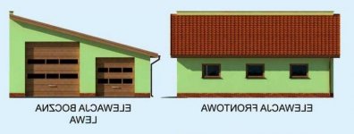 Elewacja projektu G220 garaż dwustanowiskowy - 1 - wersja lustrzana