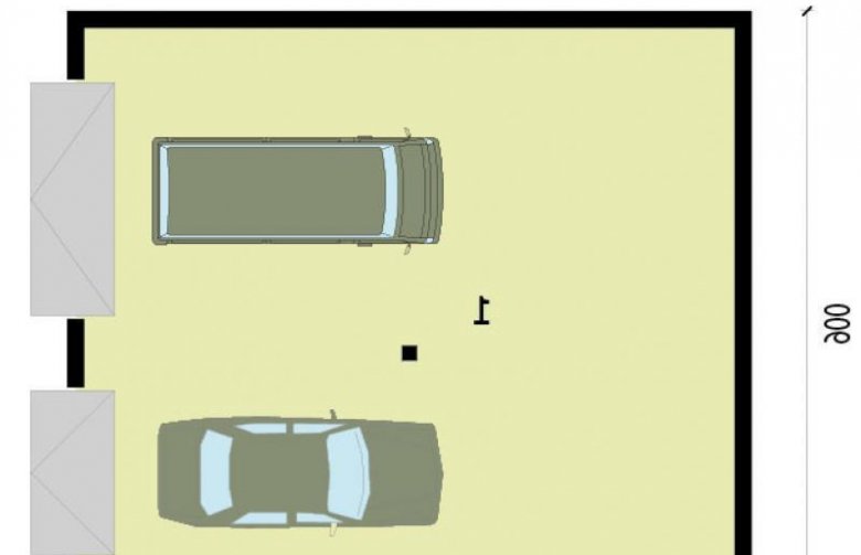 Projekt budynku gospodarczego G220 garaż dwustanowiskowy - rzut przyziemia