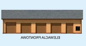 Elewacja projektu G224 garaż pięciostanowiskowy - 1 - wersja lustrzana