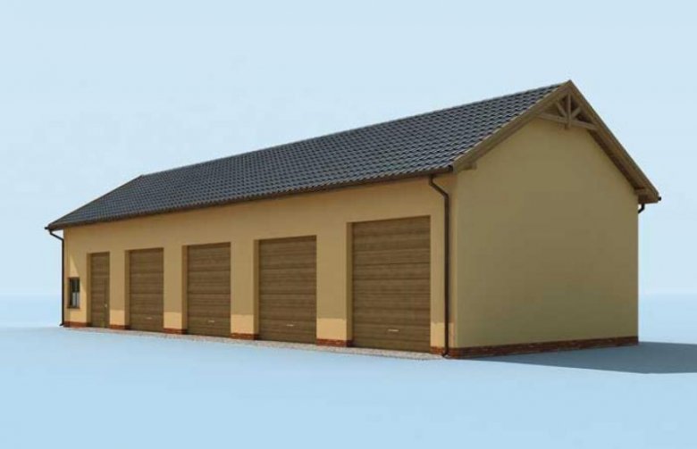Projekt budynku gospodarczego G224 garaż pięciostanowiskowy