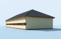 Projekt budynku gospodarczego G223 garaż czterostanowiskowy z pomieszczeniami gospodarczymi - wizualizacja 3