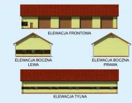 Elewacja projektu G221 garaż czterostanowiskowy z pomieszczeniami gospodarczymi - 1