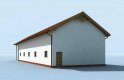 Projekt budynku gospodarczego G225 garaż czterostanowiskowy z pomieszczeniami gospodarczymi - wizualizacja 2