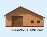 Elewacja projektu G226 garaż trzystanowiskowy z pomieszczeniami gospodarczymi - 1