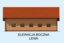 Elewacja projektu G226 garaż trzystanowiskowy z pomieszczeniami gospodarczymi - 3