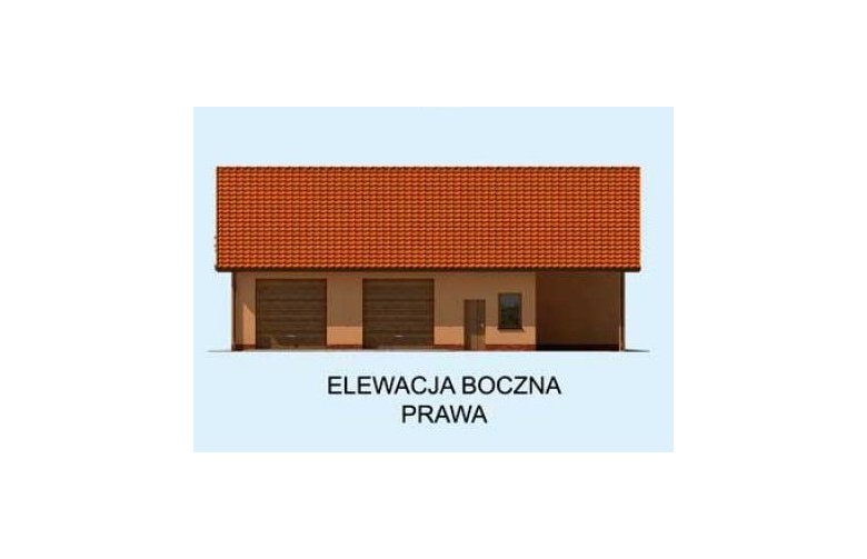 Projekt budynku gospodarczego G226 garaż trzystanowiskowy z pomieszczeniami gospodarczymi - elewacja 4