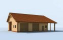 Projekt budynku gospodarczego G226 garaż trzystanowiskowy z pomieszczeniami gospodarczymi - wizualizacja 2