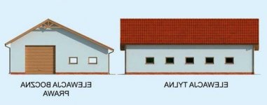 Elewacja projektu G233 garaż trzystanowiskowy  - 2 - wersja lustrzana