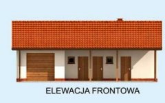 Elewacja projektu G222 garaż jednostanowiskowy z pomieszczeniami gospodarczymi - 1