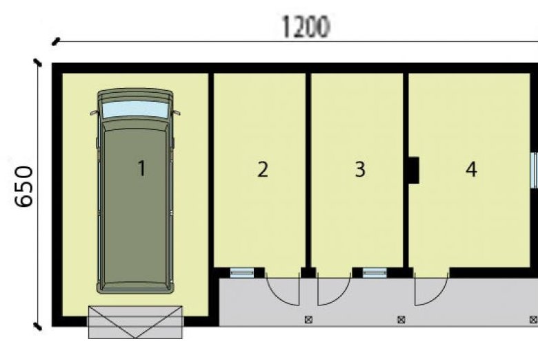 Projekt budynku gospodarczego G222 garaż jednostanowiskowy z pomieszczeniami gospodarczymi - rzut przyziemia