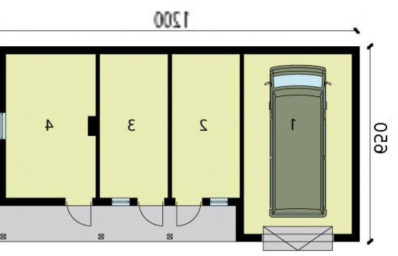 Projekt budynku gospodarczego G222 garaż jednostanowiskowy z pomieszczeniami gospodarczymi - rzut przyziemia